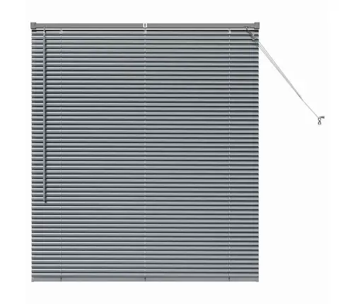 Langų Žaliuzė Su Užuolaidomis Tamsiai Pilka Aliuminis