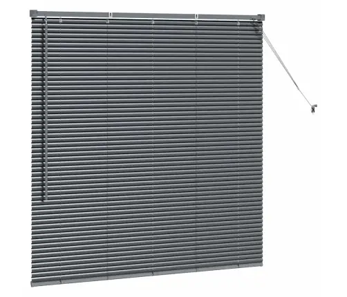 Logu Žalūzija Ar Aizkariem Cits Tumši Pelēka 80 X 130 Cm Alumīnijs Vidaxl