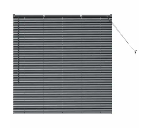 Logu Žalūzija Ar Aizkariem Cits Tumši Pelēka 80 X 130 Cm Alumīnijs Vidaxl