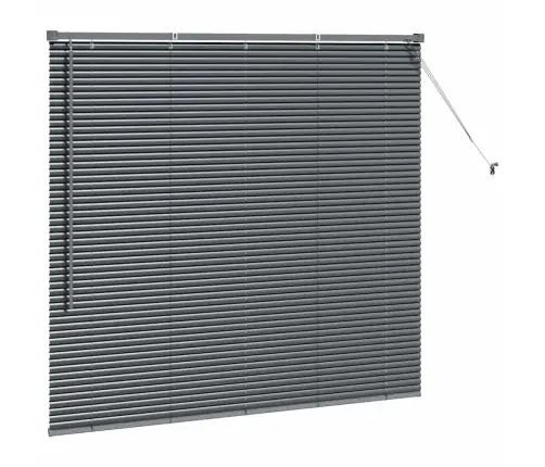 Logu Žalūzija Ar Aizkariem Cits Tumši Pelēka 80 X 130 Cm Alumīnijs Vidaxl