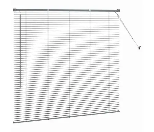 Logu Žalūzija Ar Aizkariem Cits Tumši Pelēka 80 X 130 Cm Alumīnijs Vidaxl