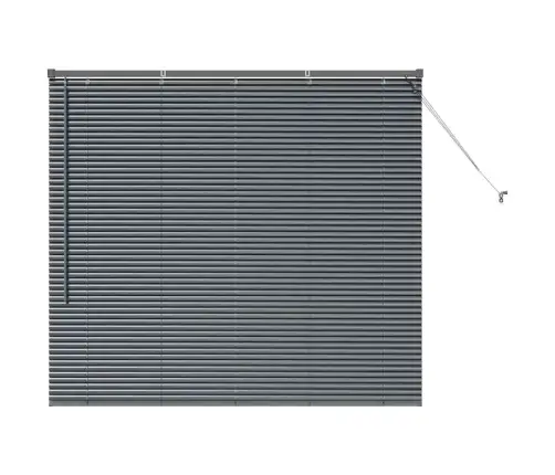 Logu Žalūzija Ar Aizkariem Cits Tumši Pelēka 80 X 130 Cm Alumīnijs Vidaxl