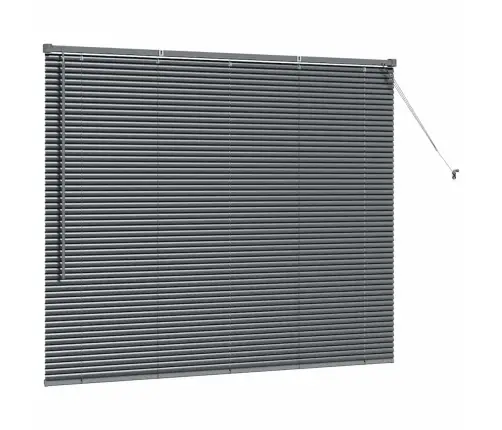 Logu Žalūzija Ar Aizkariem Cits Tumši Pelēka 80 X 130 Cm Alumīnijs Vidaxl