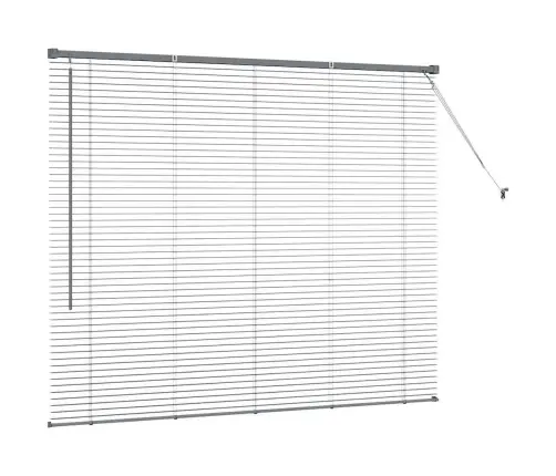 Logu Žalūzija Ar Aizkariem Cits Tumši Pelēka 80 X 130 Cm Alumīnijs Vidaxl