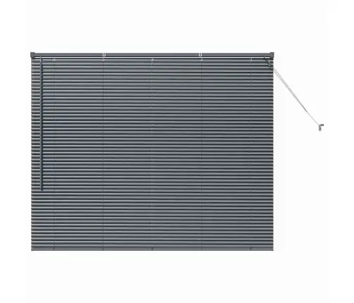 Logu Žalūzija Ar Aizkariem Cits Tumši Pelēka 80 X 130 Cm Alumīnijs Vidaxl