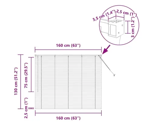 Logu Žalūzija Ar Aizkariem Cits Tumši Pelēka 80 X 130 Cm Alumīnijs Vidaxl