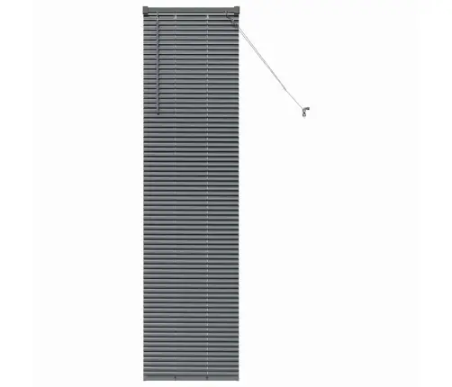 Logu Žalūzija Ar Aizkariem Cits Tumši Pelēka 80 X 130 Cm Alumīnijs Vidaxl