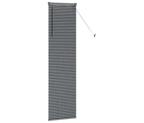 Logu Žalūzija Ar Aizkariem Cits Tumši Pelēka 80 X 130 Cm Alumīnijs Vidaxl