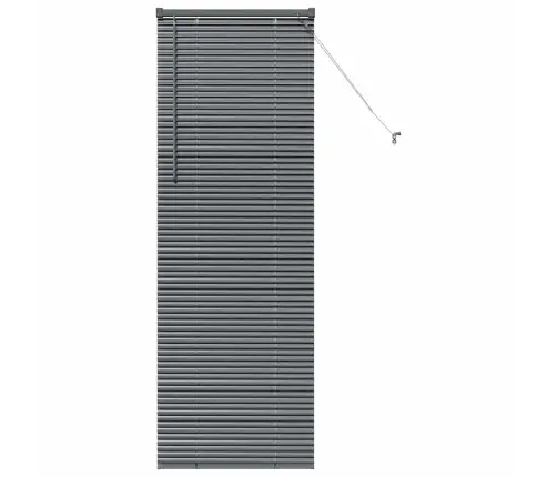 Logu Žalūzija Ar Aizkariem Cits Tumši Pelēka 80 X 130 Cm Alumīnijs Vidaxl