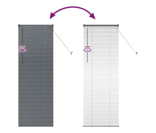 Logu Žalūzija Ar Aizkariem Cits Tumši Pelēka 80 X 130 Cm Alumīnijs Vidaxl