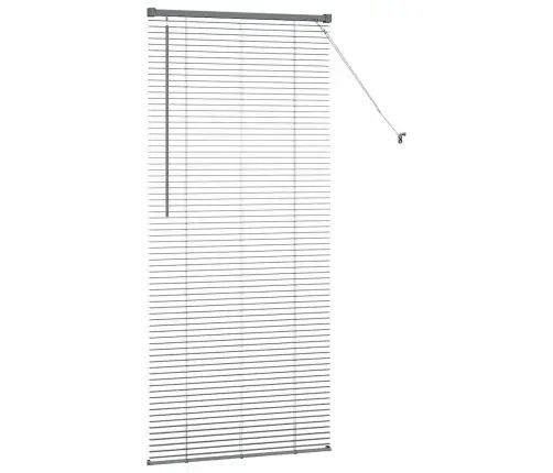 Logu Žalūzija Ar Aizkariem Cits Tumši Pelēka 80 X 130 Cm Alumīnijs Vidaxl