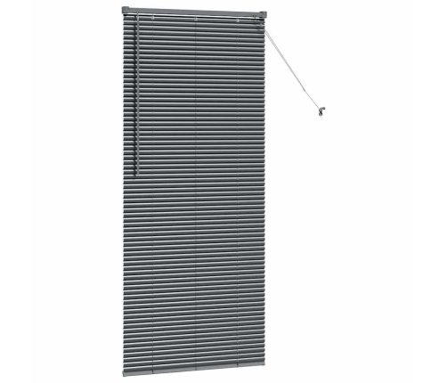 Logu Žalūzija Ar Aizkariem Cits Tumši Pelēka 80 X 175 Cm Alumīnijs Vidaxl