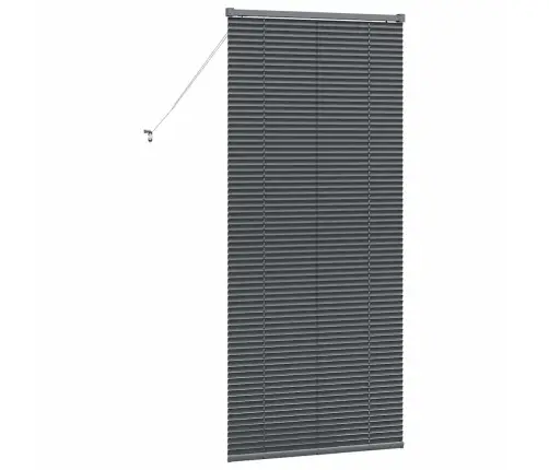 Logu Žalūzija Ar Aizkariem Cits Tumši Pelēka 80 X 175 Cm Alumīnijs Vidaxl
