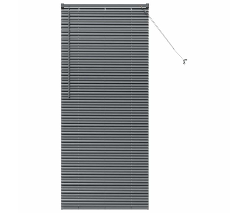 Logu Žalūzija Ar Aizkariem Cits Tumši Pelēka 80 X 175 Cm Alumīnijs Vidaxl