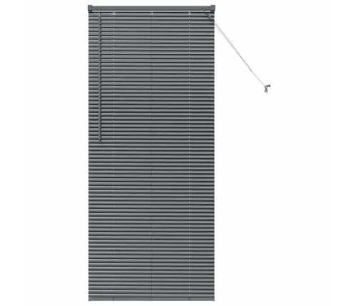Logu Žalūzija Ar Aizkariem Cits Tumši Pelēka 80 X 175 Cm Alumīnijs Vidaxl