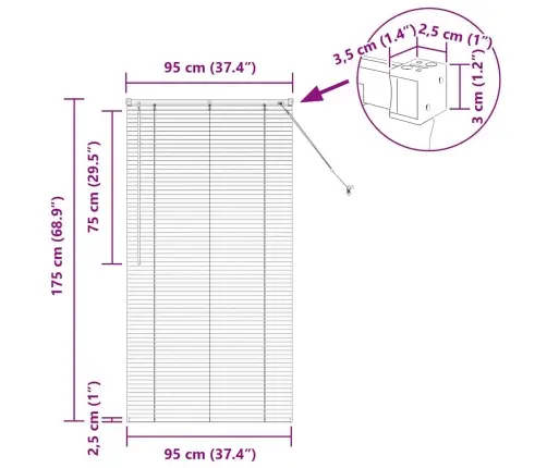 Logu Žalūzija Ar Aizkariem Cits Tumši Pelēka 80 X 130 Cm Alumīnijs Vidaxl