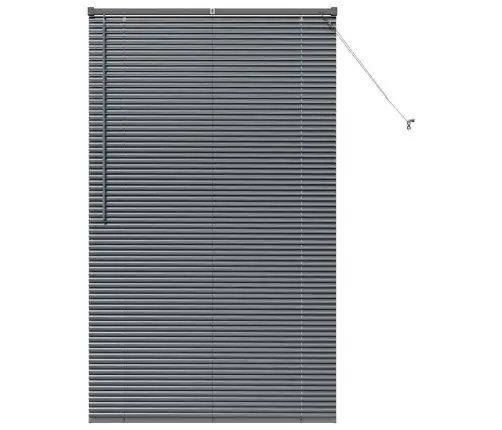 Logu Žalūzija Ar Aizkariem Cits Tumši Pelēka 100 X 175 Cm Alumīnijs Vidaxl