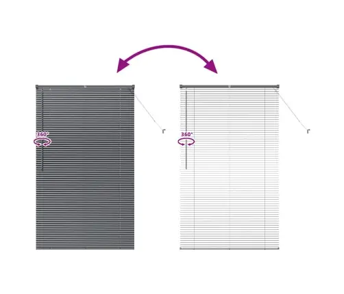 Logu Žalūzija Ar Aizkariem Cits Tumši Pelēka 100 X 175 Cm Alumīnijs Vidaxl