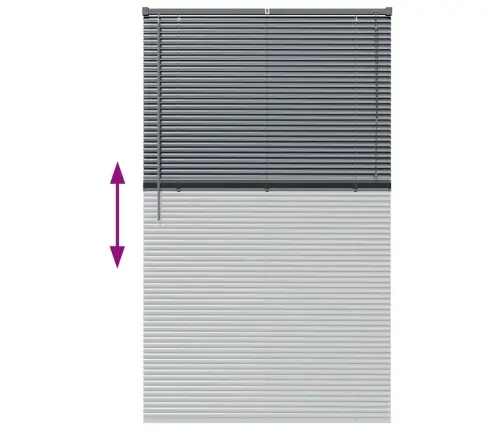 Logu Žalūzija Ar Aizkariem Cits Tumši Pelēka 100 X 175 Cm Alumīnijs Vidaxl