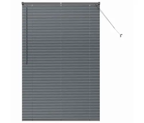 Logu Žalūzija Ar Aizkariem Cits Tumši Pelēka 80 X 130 Cm Alumīnijs Vidaxl