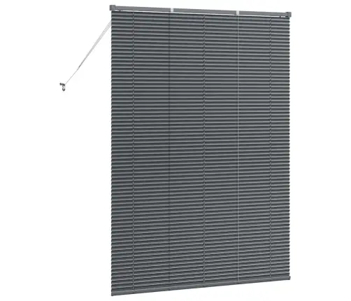Logu Žalūzija Ar Aizkariem Cits Tumši Pelēka 135 X 175 Cm Alumīnijs Vidaxl