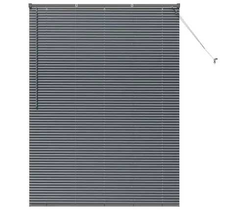 Logu Žalūzija Ar Aizkariem Cits Tumši Pelēka 135 X 175 Cm Alumīnijs Vidaxl