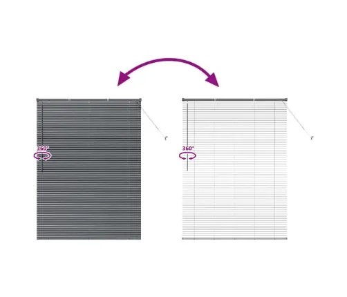 Logu Žalūzija Ar Aizkariem Cits Tumši Pelēka 135 X 175 Cm Alumīnijs Vidaxl