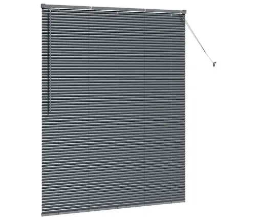 Logu Žalūzija Ar Aizkariem Cits Tumši Pelēka 140 X 175 Cm Alumīnijs Vidaxl