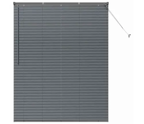 Logu Žalūzija Ar Aizkariem Cits Tumši Pelēka 140 X 175 Cm Alumīnijs Vidaxl