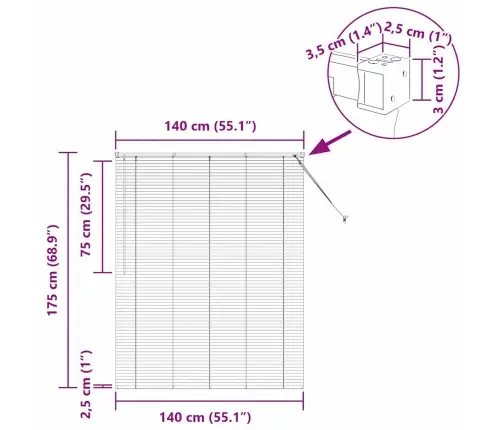 Logu Žalūzija Ar Aizkariem Cits Tumši Pelēka 140 X 175 Cm Alumīnijs Vidaxl