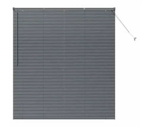 Logu Žalūzija Ar Aizkariem Cits Tumši Pelēka 80 X 130 Cm Alumīnijs Vidaxl
