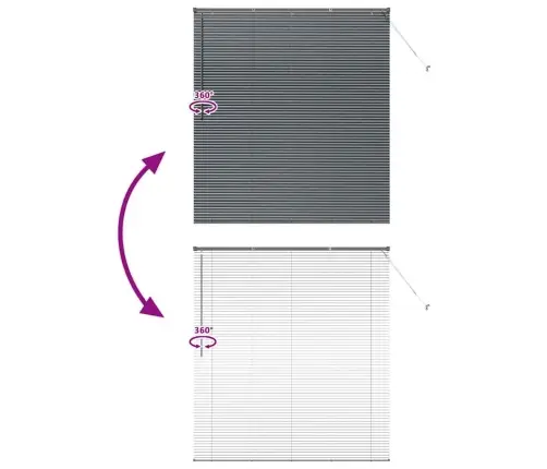 Logu Žalūzija Ar Aizkariem Cits Tumši Pelēka 80 X 130 Cm Alumīnijs Vidaxl