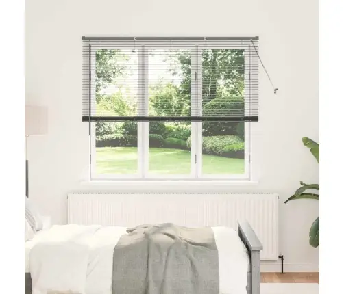 Langų Žaliuzė Su Užuolaidomis Tamsiai Pilka Aliuminis