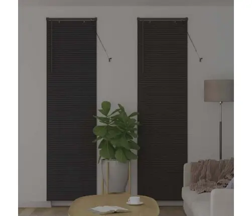 Logu Žalūzija Ar Aizkariem Cits Tumši Pelēka 80 X 130 Cm Alumīnijs Vidaxl