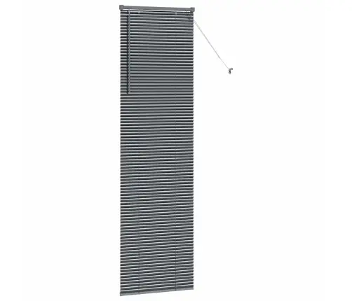 Logu Žalūzija Ar Aizkariem Cits Tumši Pelēka 80 X 130 Cm Alumīnijs Vidaxl