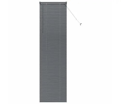 Logu Žalūzija Ar Aizkariem Cits Tumši Pelēka 80 X 130 Cm Alumīnijs Vidaxl