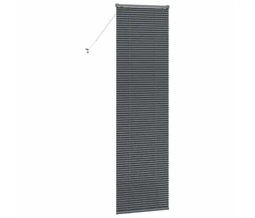 Logu Žalūzija Ar Aizkariem Cits Tumši Pelēka 80 X 130 Cm Alumīnijs Vidaxl