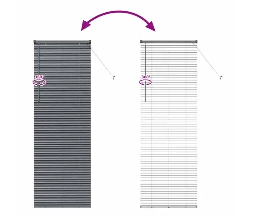 Logu Žalūzija Ar Aizkariem Cits Tumši Pelēka 80 X 130 Cm Alumīnijs Vidaxl