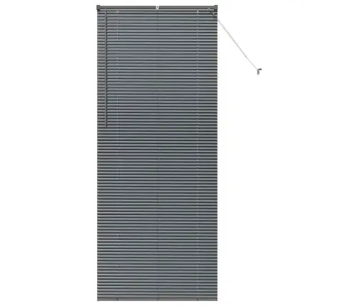 Logu Žalūzija Ar Aizkariem Cits Tumši Pelēka 80 X 130 Cm Alumīnijs Vidaxl