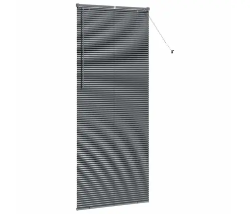 Logu Žalūzija Ar Aizkariem Cits Tumši Pelēka 80 X 130 Cm Alumīnijs Vidaxl