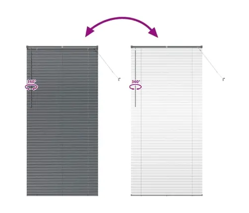 Logu Žalūzija Ar Aizkariem Cits Tumši Pelēka 100 X 220 Cm Alumīnijs Vidaxl