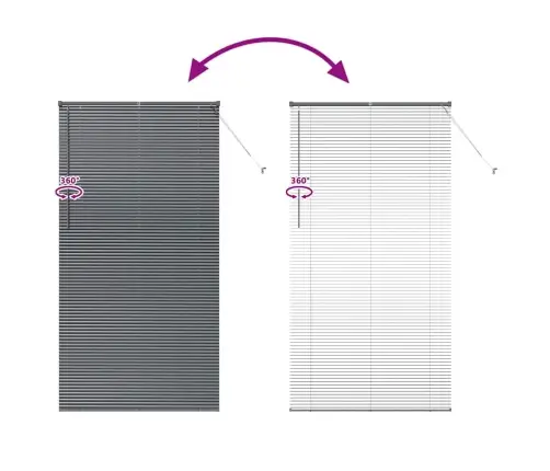 Logu Žalūzija Ar Aizkariem Cits Tumši Pelēka 80 X 130 Cm Alumīnijs Vidaxl