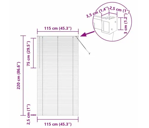 Logu Žalūzija Ar Aizkariem Cits Tumši Pelēka 80 X 130 Cm Alumīnijs Vidaxl