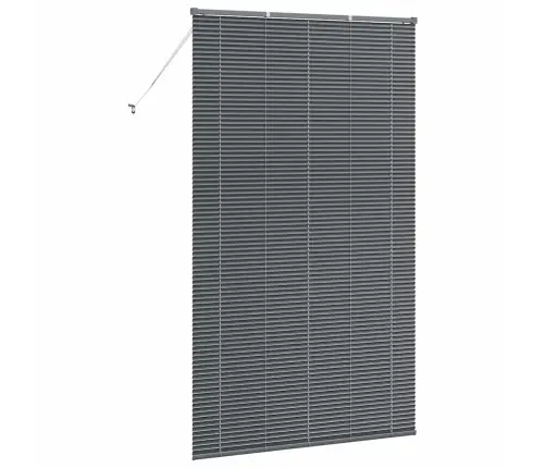 Logu Žalūzija Ar Aizkariem Cits Tumši Pelēka 80 X 130 Cm Alumīnijs Vidaxl
