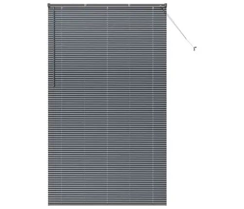 Logu Žalūzija Ar Aizkariem Cits Tumši Pelēka 80 X 130 Cm Alumīnijs Vidaxl