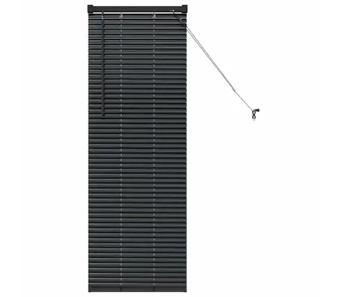 Logu Žalūzija Ar Aizkariem Cits Melna 80 X 130 Cm Alumīnijs Vidaxl