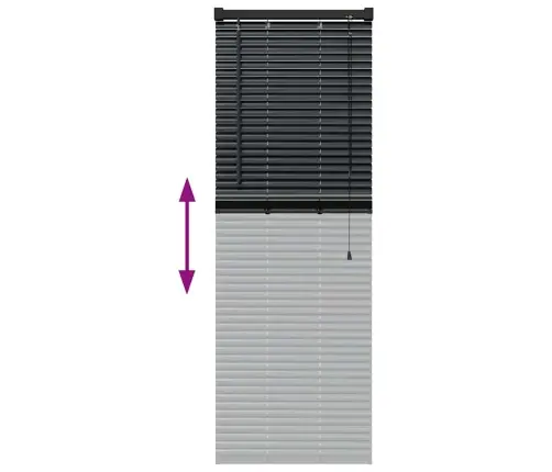 Logu Žalūzija Ar Aizkariem Cits Melna 80 X 130 Cm Alumīnijs Vidaxl