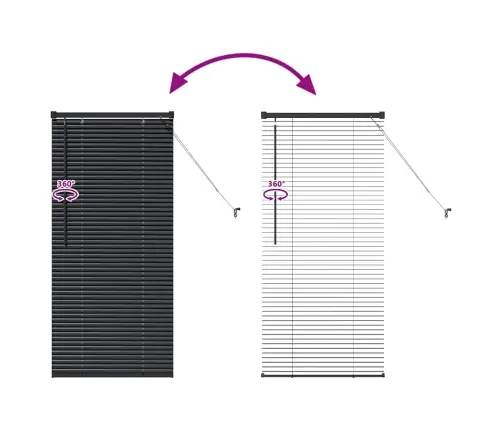 Aknarulo Kardinatega Must Alumiinium