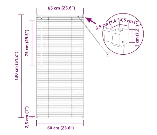 Venecijietiškos Žaliuzės Juoda 60 X 2,5 X 130 Cm Aliuminis