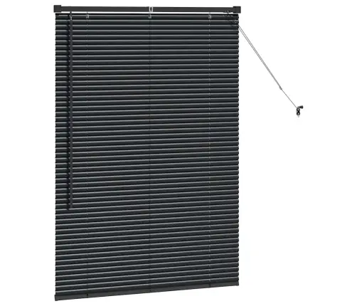 Logu Žalūzija Ar Aizkariem Cits Melna 80 X 130 Cm Alumīnijs Vidaxl